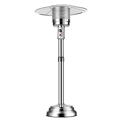 GUARD Outdoor Patio Heater Made of Stainless Steel, Umbrella-Shaped Natural Gas Heating Stove with Wheels, Height and Firepower Adjustable