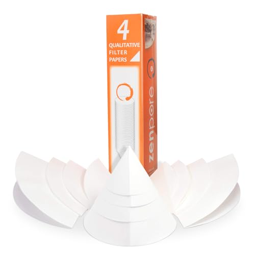 Image of Filter Paper 15 cm Cone-Folded Filter Paper,Pre-Stacked Pyramids, Qualitative Grade 4 - ZENPORE Fast Flow 150 mm(200 Discs)