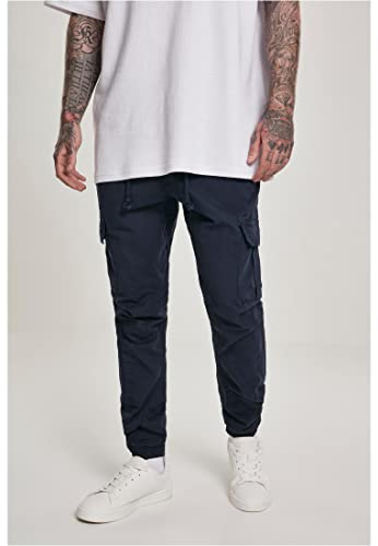Urban Classics Pantaloni Cargo Uomo In Stile Militare, Pantaloni Slim Fit, Polsini Alle Caviglie, Colore: Blu Navy, Taglia: L - 5