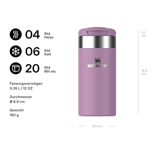 STANLEY 1913 Aerolight Transit Thermobecher 0.35L - Hält 4 Stunden Heiß - Spülmaschinenfest - Kaffeebecher To Go Auslaufsicher - Kompatibel Mit Gängigen Pkw-Getränkehalterungen - Lilac – Bild 2
