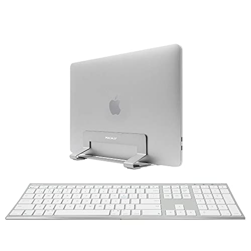 Macally Wireless Bluetooth Keyboard and a Vertical Laptop Stand, Create a Professional Workspace