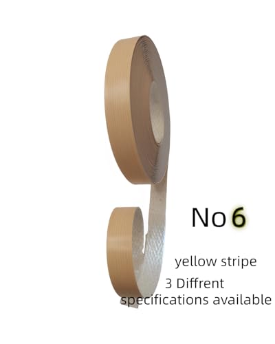 Image of HGKJHFmelamine Edging Tape. 13 /16in*25ft,pre Coated with hot melt Adhesive Flexible Veneer Edge Edging, Used for Cabinet and Furniture Maintenance (No6-yellow Stripe, 13 /16in*25ft)