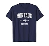 montauk new york ny - maglietta vintage con design sportivo maglietta