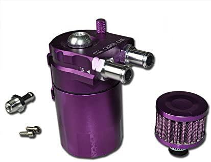 0.5L Aluminum Car Oil Catch Tank Can Reservoir Breather Air Filter 19mm (Purple)