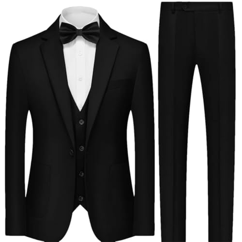 Men 3-Piece Formal Suit Slim Fit Wedding Groom Blazer Vest Pants Party Set