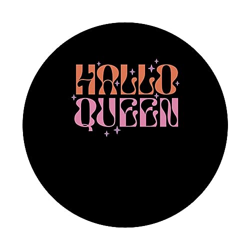 Hallo Queen Spooky Halloween Creepy Ghostly Design PopSockets Swappable PopGrip, Black - Image 3