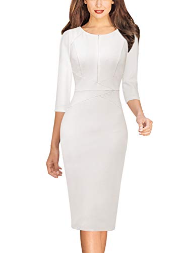 Image of VFSHOW Womens Slim Zipper Up Work Business Office Party Bodycon Pencil Sheath Dress
