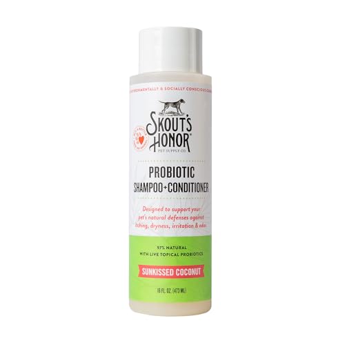 Skout’s Honor Probiotic Natural Dog Shampoo and Conditioner with Avocado Oil & Omega-3s, Gentle...