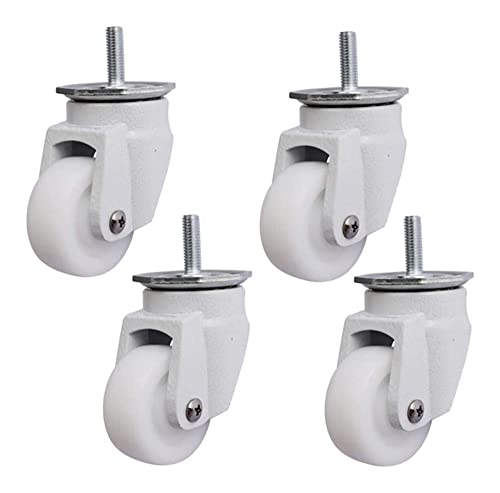 HYEFDWS Bürorollen, Plattenrollen, 2 Zoll, 50 mm Gewinde, M8, Hochleistungs-Lenkrollen, 400 kg, leise, Nylon, Aluminiumlegierung + Edelstahl, Industrie-Lenkrollen, Möbelrollen für Werkb