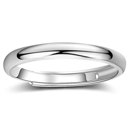 Kgnb Sterling Silver Ring 925,Adjustable,2Mm,Suitable For Men And Women,Couples,Girl Friend,Normal Size 7 (Sterling-Silver, Adjustable)，Can Adjust From Size 4 To 12 #TOP3