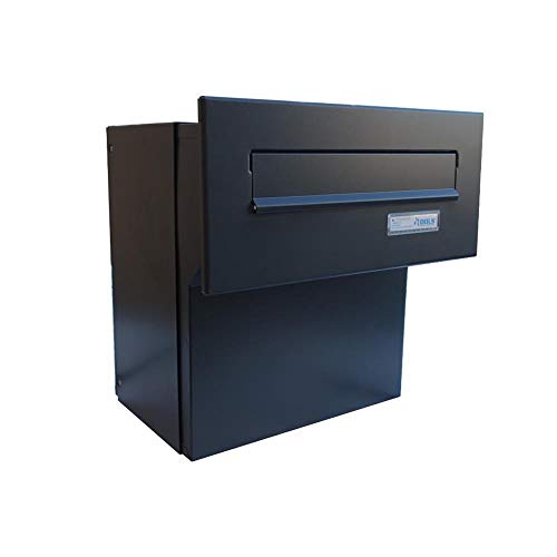 F-042 XXL Mauerdurchwurf Briefkasten mit Namensschild (Tiefe: 27-40,5 cm)...