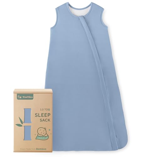 Image of Yoofoss Rayon Made from Bamboo Baby Sleep Sack 0-6 Months 1.0 Tog Baby Wearable Blanket, Super Soft Infant Toddler Sleeping Sack 2-Way Zipper