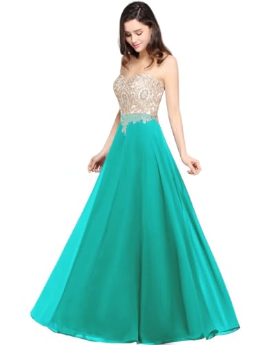 Misshow Robe Ceremonie Femme Longue sans Manches Col Rond Dos Nu Robe Grande Taille Femme Turquoise 44