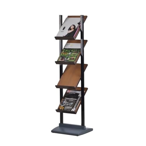 Estante de periódicos de 4 niveles con soporte creativo A4 vertical