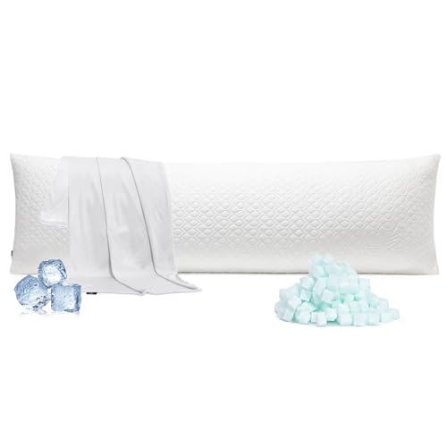 Rainmr Extra Long Body Pillow Memory Foam 160x50cm – Body Pillows for Anime Pillowcase – with Cooling Cover 20 x 63 inches
