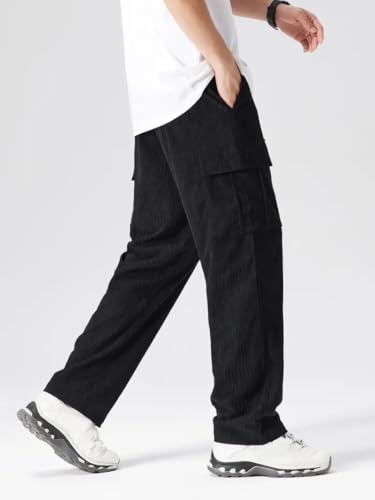 Image of Men's Cargo Joggers | Barcode Loose Fit Pants with 4 Pockets | Durable Outdoor & Hiking Wear