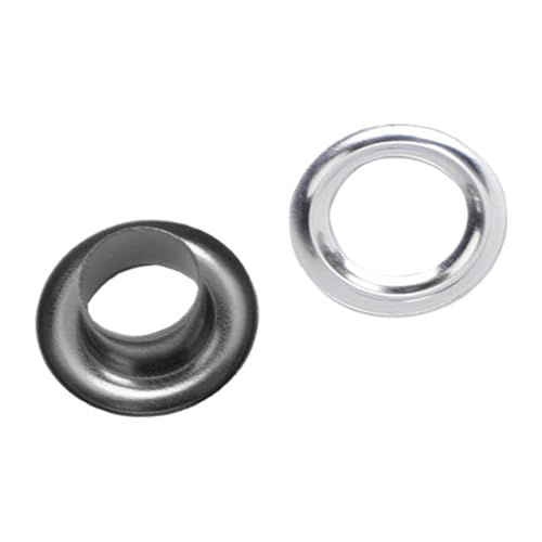 MENDUNER Kit de Ojales Premium de 6 Mm con Arandelas para Cinturones, Carteras y más: 300 Juegos de Ojales de Acero Inoxidable (Plata Negro)