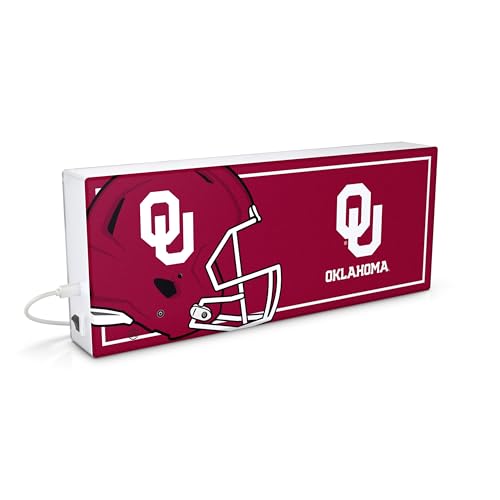 SOAR NCAA LED Ambience Light Box: Elevate Your Space with Officially Licensed Wall Décor, Oklahoma Sooners