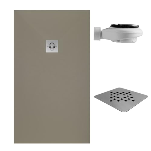 SoulHome Plato de Ducha Resina 160x70 Moka - Rejilla Standard