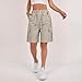 women shorts for seniors,chores para mujer bermudas para mujer hiking outfits plus size cargo shorts for women 2025 Bermuda Boyfriend Biker Casual Summer 2025 Knee Length Pant with Pockets,Khaki