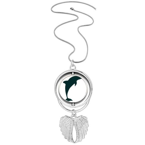 Collier dauphin ailes d'ange pendentif ciselé Blue Ocean