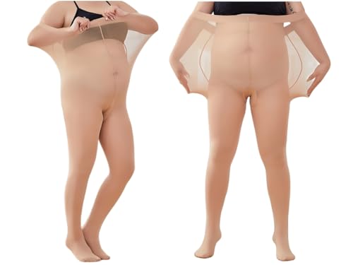 Image of 2 Pairs 200lb Plus Size Tights for Women, 120D Oversize Women Pantyhose High Waist, Sexy Women's Pantyhose