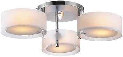 J G Lustre Moderne Eclairage Led 3 Bougies A Chauffe Plat Rustique Plafonnier Pour Chambre A Coucher A La Salle A Manger Amazon Fr Luminaires Et Eclairage