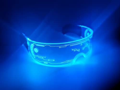 Miniatura 5 de NULOGX Gafas LED con luz para visera, 7 colores, 5 modos de iluminación para festivales, raves, conciertos, cosplay y Halloween