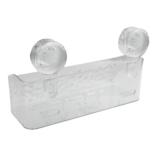 Cesta de ducha con ventosa para patrón glaciar, estante de almacenamiento montado en la pared para artículos de baño, diseñado para superficies lisas no porosas