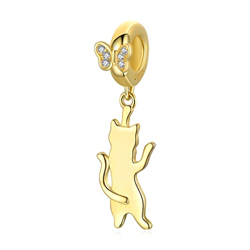 Bracelet de perles minimaliste chat en argent pour le quotidien chic