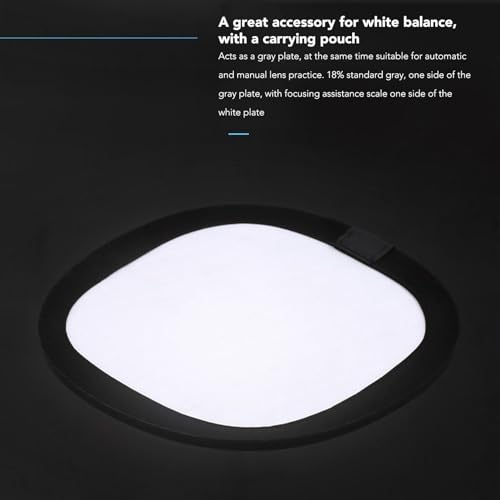 VELATEMOR Grey Card Weißabgleichkarte 30 cm, 18% Expositionsfotografie -Karte, Faltbare Fokuskarte Doppelseitig mit Tragetasche für Kamerafotografie
