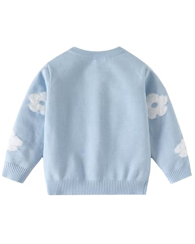Image of CM-Kid Girl's Knit Sweater Cardigan Heart Long Sleeve Button Up Jacket Coat
