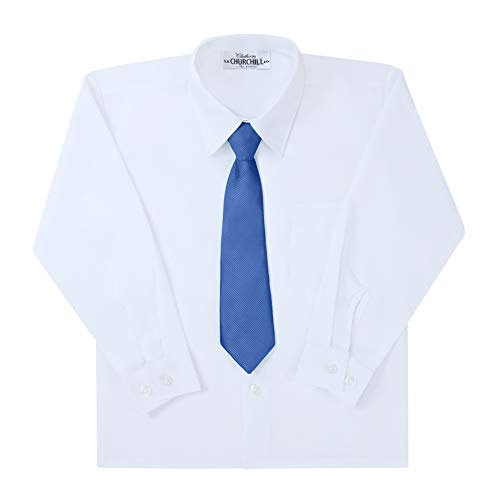 Ties For Boys - Necktie & Pocket Square - Pre-Tied Woven Kids Zipper Tie, School Uniforms Wedding (11 In, Royal Blue) #TOP1