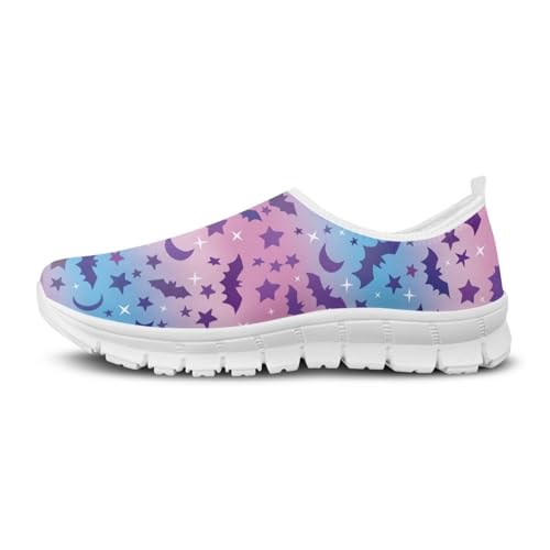 Image of Floral Sneakers for Women Colorful Art Shoes for Women Slip On Casual Work Shoes