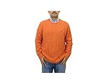 [POLO RALPH LAUREN] ポロ ラルフローレン メンズ コットン ケーブルニット クルーネックセーター ワンポイント 0102869 Mサイズ ORANGE [並行輸入品]