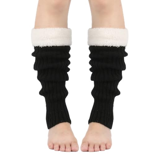 Image of Winter Leg Warmers for Women and Girls Warm Knitted Socks Knitted Wool Crochet Long Boot Socks New Year's Day Socks Christmas Socks