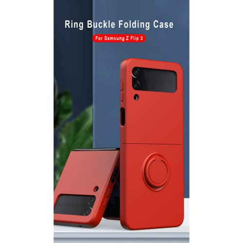 Capa de telefone de silicone líquido de luxo para Samsung Galaxy Z Flip3 5G Suporte magnético de ded