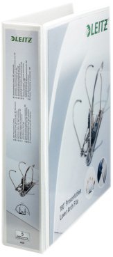 Leitz 20er Maxi Sparpack 42250001 Präsentations-Ordner (A4 Überbreite, Rückenbreite 8 cm, Zwei Außentaschen, graupappe, mit PP-Folienüberzug) weiß (20)