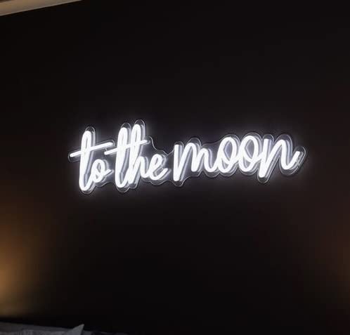 To The Moon Neon Light White With Adapter
