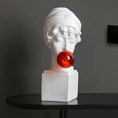 DEMERY 石膏像 デビッド ダビデ像バスト彫刻 ダビデシリーズ 5種類 白色石膏像 赤いボール付き 美術教材 模型装飾 スケッチ肖像画 ギリシャ像ミニチュア ダビデ像 天使の置物 北欧風 デッサン用 インテリア オブジェ 飾り物 装飾 道具 恋愛 風水