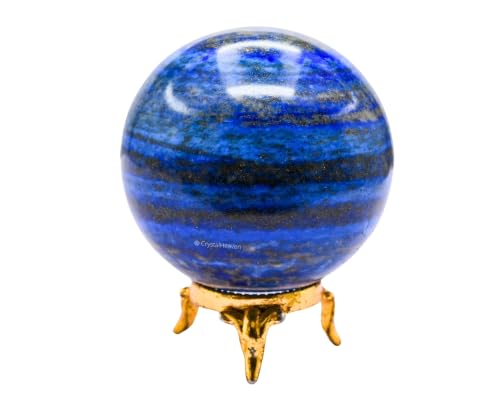 Image of Certified Lapis Lazuli Crystal Ball for Meditation - Premium Crystal Vastu Items for Home and Feng Shui Items for Good Luck - Ideal for Pooja Supplies and Spiritual Practices (2.5 inch Inch)