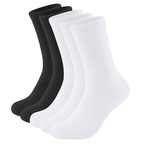 Women's Cotton Crew Socks: Lightweight and Comfortable 5 Pack