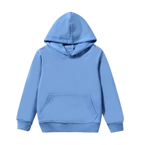 Sweat à capuche enfant en patchwork de coton uni à manches longues pour garçon et fille