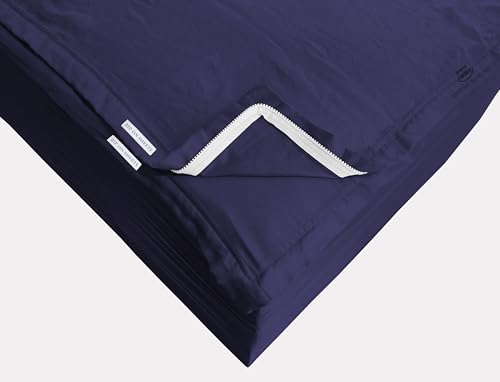 Cotton Full XL Zip Fitted Sheet, 600 TC, Navy Blue