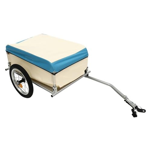 Fahrradanhänger, Fahrrad Lastenanhänger Klappbar, Transportanhänger Aluminium Utility Cargo Bike Anhänger Tragkraft 50KG für den täglichen Transport