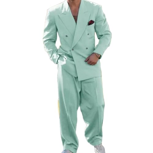Men's Formal Wedding Suit 2 Piece Set Business Casual Loose Blazers and Pants