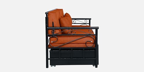 Image of 3 Seater Metal Sofa Cum Bed with Hydraulic Storage | King Size Sofa Cuma Bed | 3 Seater Sofa Set, Metal Sofa Set for Living Room (Rust, King Size (76 inch x 72 inch))