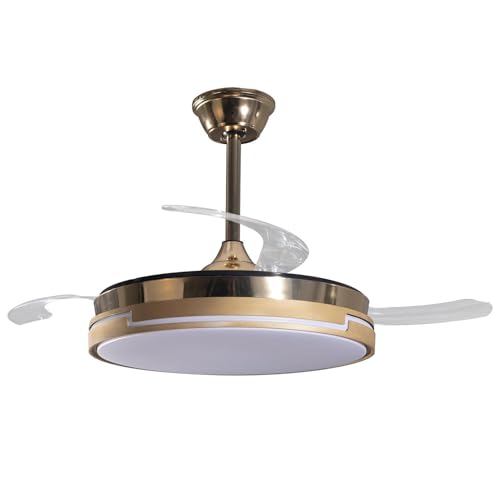 VENTILADOR TECHO C/LUZ 3 ASPAS RETRACTILES DORADO DREAMY