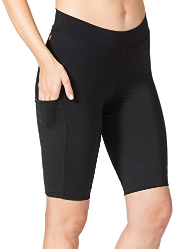 Terry Bike Bermuda Shorts Women Padded | Hi-Rise High Waisted Bottoms for Womens Cycling | 11' Long...