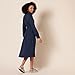Amazon Essentials Women's Georgette Long Sleeve Midi Length Shirt Dress, Navy, Large
